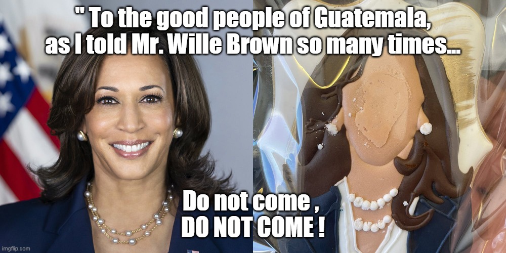 Good Advice from the President in waiting | " To the good people of Guatemala, as I told Mr. Wille Brown so many times... Do not come , 
DO NOT COME ! | image tagged in memes | made w/ Imgflip meme maker