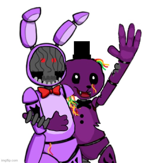Shadow and W.Bun have some quality time together | image tagged in fnaf,shadow,withered bonnie,fnaf 2,x x everywhere | made w/ Imgflip meme maker