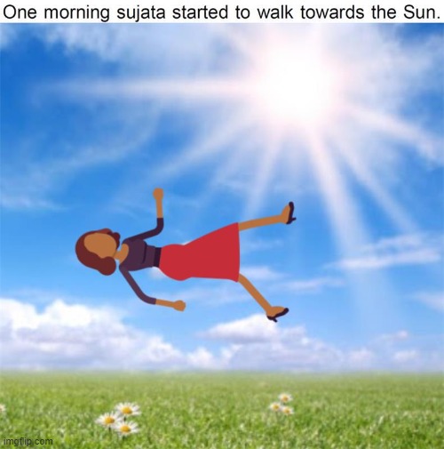 Walking to the Sun | image tagged in walking,sun,nonsense | made w/ Imgflip meme maker