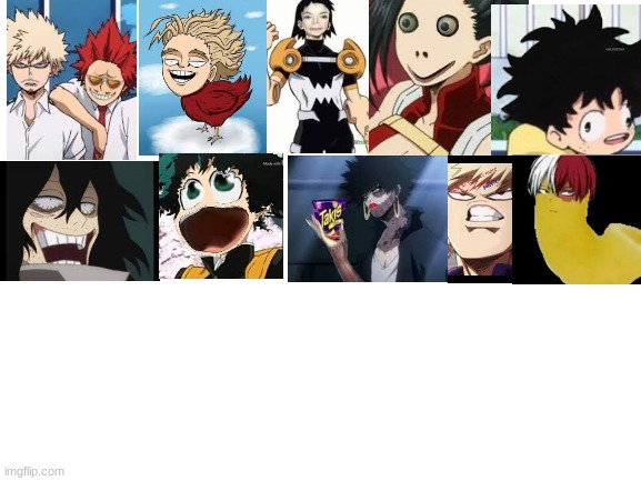 Cursed mha | image tagged in blank white template | made w/ Imgflip meme maker