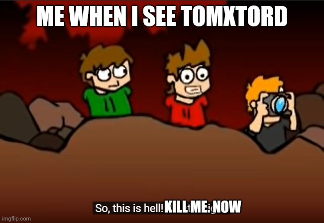 Yeh lol | ME WHEN I SEE TOMXTORD; KILL ME. NOW | image tagged in so this is hell | made w/ Imgflip meme maker