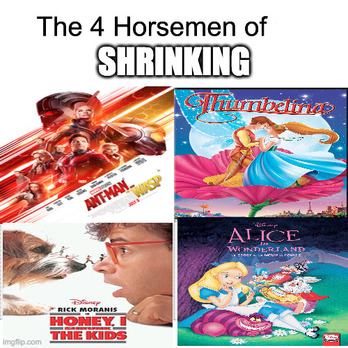 Four horsemen | SHRINKING | image tagged in four horsemen | made w/ Imgflip meme maker