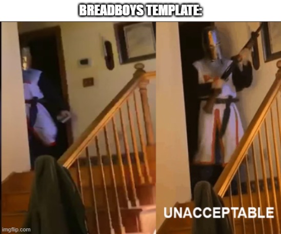 Template i made bc i was bored |  BREADBOYS TEMPLATE: | image tagged in unacceptable | made w/ Imgflip meme maker