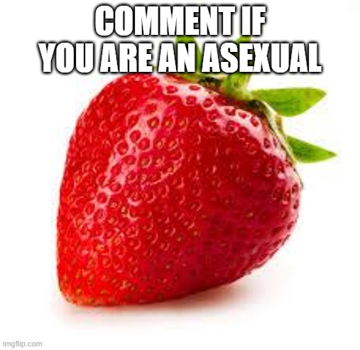 Strawberry | COMMENT IF YOU ARE AN ASEXUAL | image tagged in strawberry,asexual | made w/ Imgflip meme maker