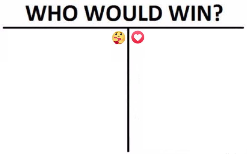 Who would win? With Facebook Reactions Blank Meme Template