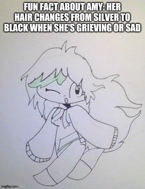 Basically when her brothers were (briefly) dead that affect kicked in | FUN FACT ABOUT AMY: HER HAIR CHANGES FROM SILVER TO BLACK WHEN SHE'S GRIEVING OR SAD | image tagged in amy cuz yes | made w/ Imgflip meme maker