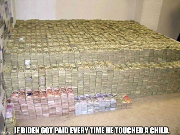 IF BIDEN GOT PAID EVERY TIME HE TOUCHED A CHILD. | made w/ Imgflip meme maker