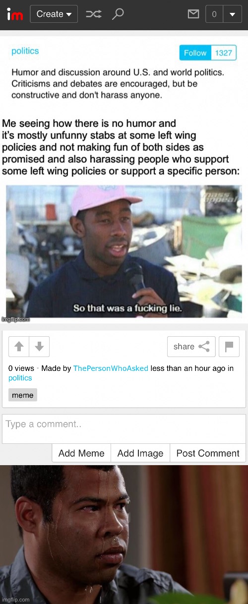 I have a death wish | image tagged in sweating bullets | made w/ Imgflip meme maker