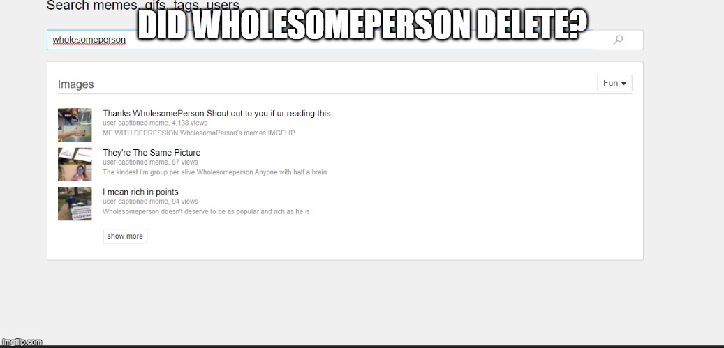  DID WHOLESOMEPERSON DELETE? | image tagged in but did you die | made w/ Imgflip meme maker