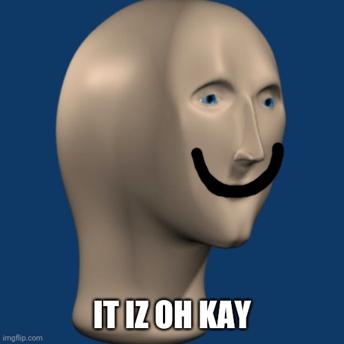 meme man | IT IZ OH KAY | image tagged in meme man | made w/ Imgflip meme maker