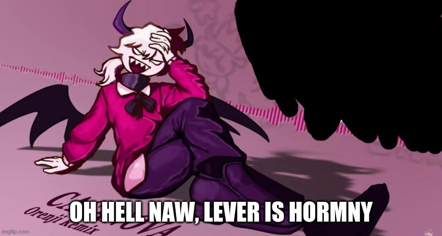 i guess i'm making this shit now.... | OH HELL NAW, LEVER IS HORMNY | image tagged in croag's selever temp | made w/ Imgflip meme maker