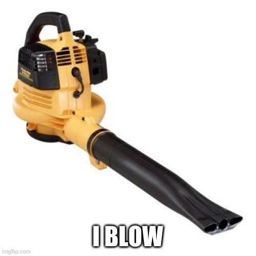 Leaf blower | I BLOW | image tagged in leaf blower | made w/ Imgflip meme maker