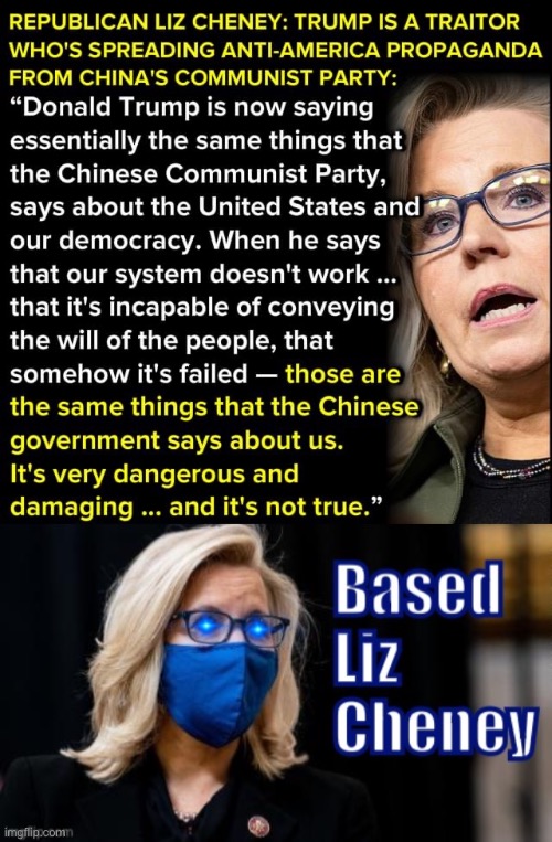 Hah. She is really a hero to Lefty now. What a joke. #MAGA #LeftLogic #Traitor #Trump2024 #RINOsGetRekt | image tagged in liz cheney vs donald trump,based liz cheney,liberal logic,maga,crying liberals,leftist | made w/ Imgflip meme maker