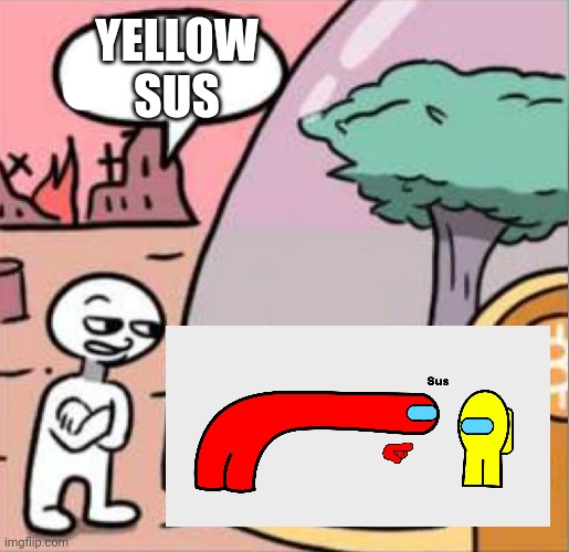 AMOGUS | YELLOW SUS | image tagged in amogus,yellow sus | made w/ Imgflip meme maker