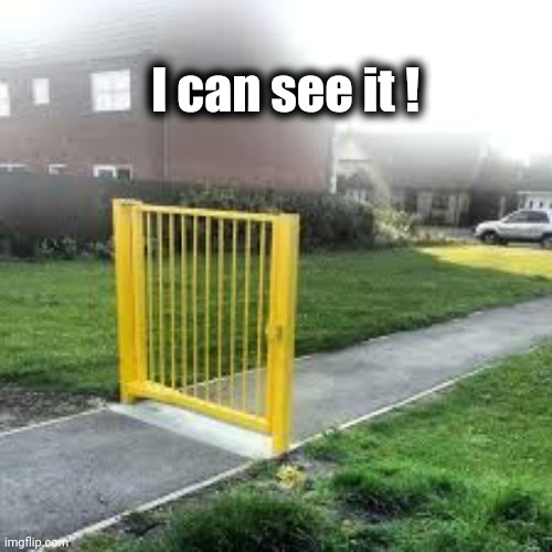 Useless Gate | I can see it ! | image tagged in useless gate | made w/ Imgflip meme maker