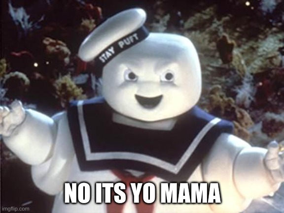 when you say who stole my lunch | NO ITS YO MAMA | image tagged in stay puft marshmallow man,lunch,marshmallow | made w/ Imgflip meme maker