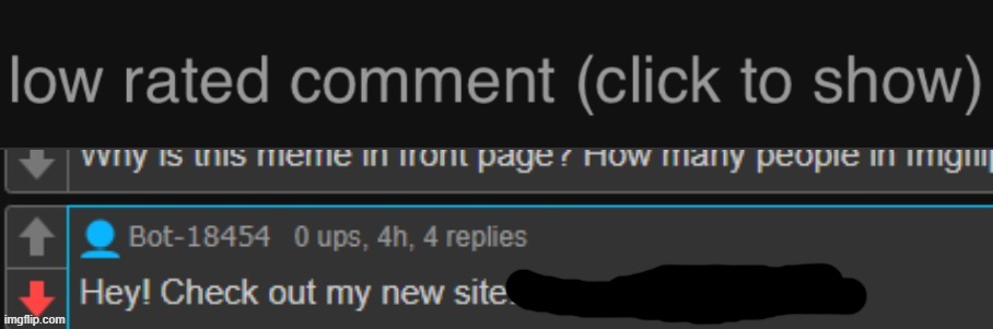 i had to censor the link | image tagged in bot,never,gonna,give,you,up | made w/ Imgflip meme maker