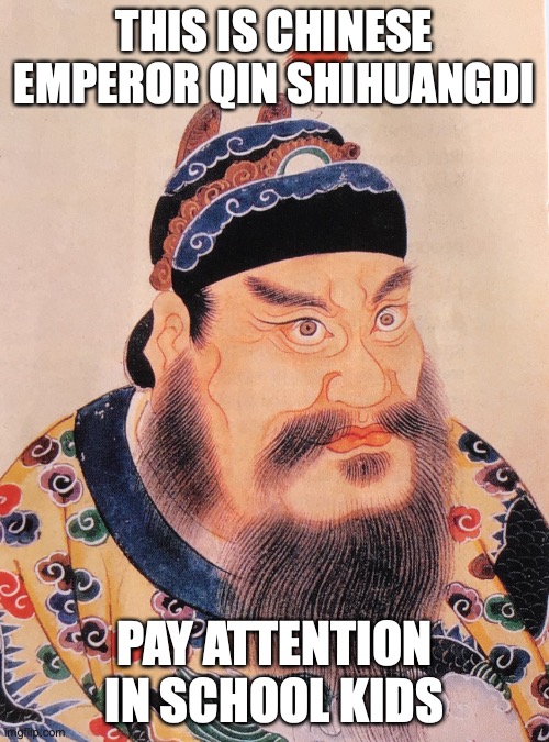 calling him Ching Chong china man is WAY RACIST | THIS IS CHINESE EMPEROR QIN SHIHUANGDI; PAY ATTENTION IN SCHOOL KIDS | image tagged in yeet | made w/ Imgflip meme maker