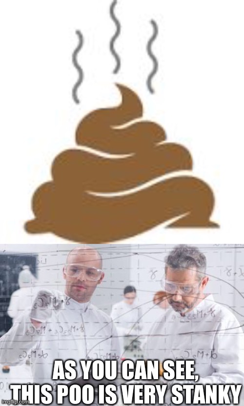 AS YOU CAN SEE, THIS POO IS VERY STANKY | image tagged in doo doo,british scientists | made w/ Imgflip meme maker