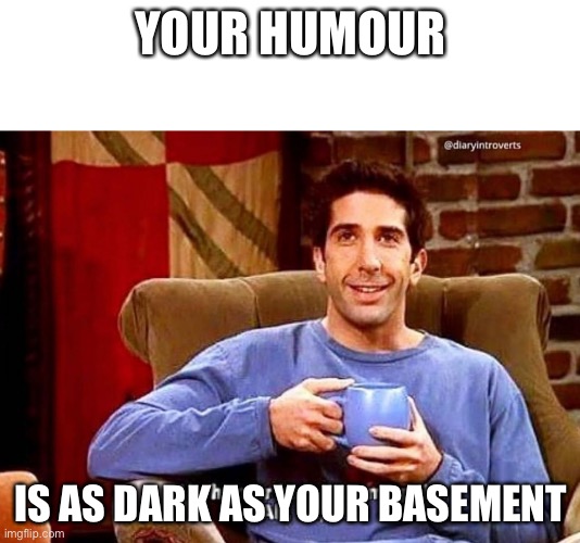 Ah humor based on my pain | YOUR HUMOUR IS AS DARK AS YOUR BASEMENT | image tagged in ah humor based on my pain | made w/ Imgflip meme maker