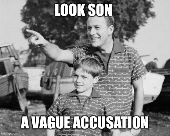 Look Son Meme | LOOK SON A VAGUE ACCUSATION | image tagged in memes,look son | made w/ Imgflip meme maker
