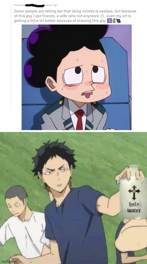 WHY THE FRIDAY NIGHT FUNK WOULD YOU DRAW THAT?! (Found in the Mineta subreddit) | image tagged in holy water,ew,what the fu- | made w/ Imgflip meme maker
