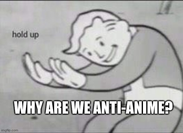 Can someone explain our anime policy? | WHY ARE WE ANTI-ANIME? | image tagged in why,are,we,fighting,anime | made w/ Imgflip meme maker