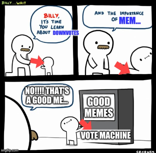 billy no! | image tagged in no,billy,downvotes | made w/ Imgflip meme maker