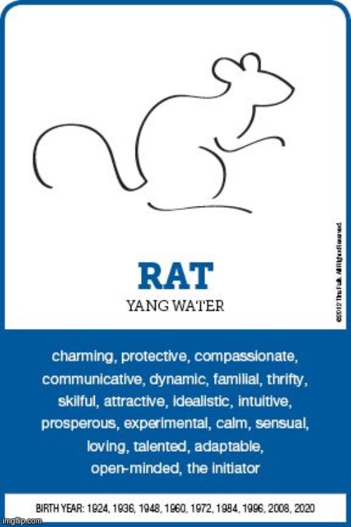 Rat Chinese Zodiac | image tagged in rat chinese zodiac | made w/ Imgflip meme maker