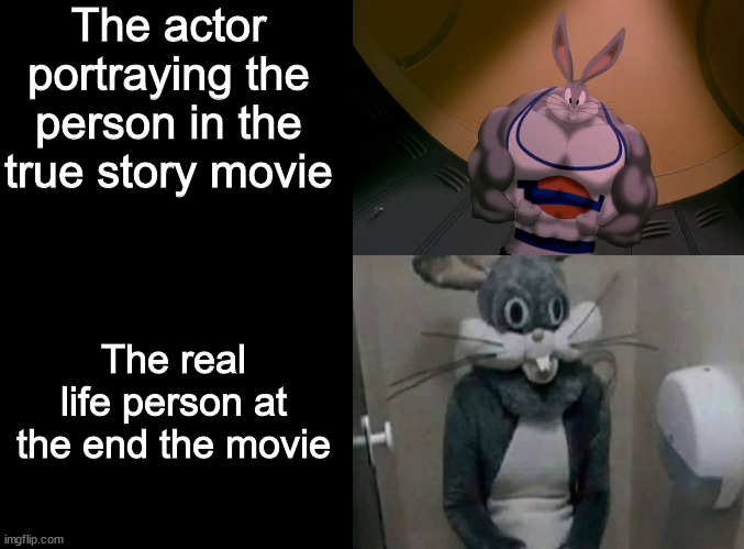 The actor portraying the person in the true story movie; The real life person at the end the movie | image tagged in dank memes,memes,funny memes,fresh memes,funny | made w/ Imgflip meme maker