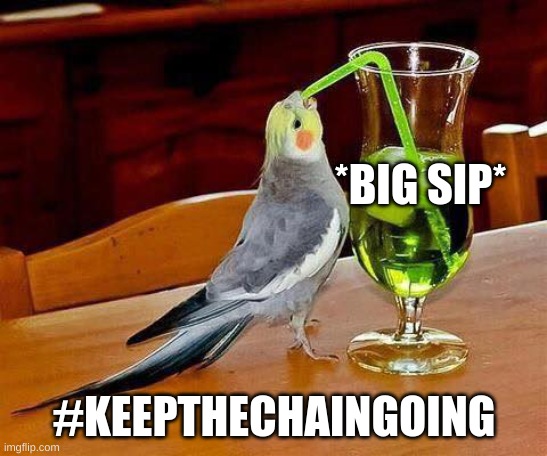 *BIG SIP* #KEEPTHECHAINGOING | image tagged in big sip | made w/ Imgflip meme maker