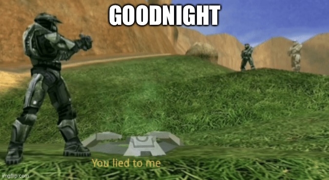You lied to me | GOODNIGHT | image tagged in you lied to me | made w/ Imgflip meme maker