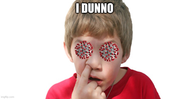 How else can the virus spread? | I DUNNO | image tagged in dumb kid,covid | made w/ Imgflip meme maker
