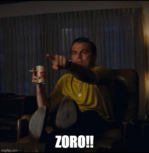 when you see zoro | ZORO!! | image tagged in leonardo dicaprio pointing | made w/ Imgflip meme maker