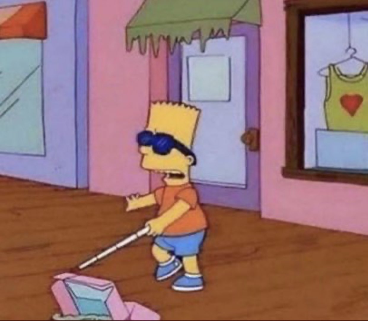 High Quality Blind Bart Simpson Blank Meme Template