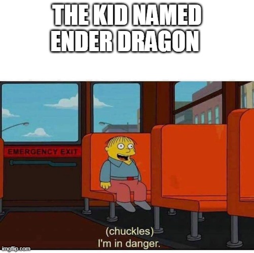 I'm in danger | THE KID NAMED ENDER DRAGON | image tagged in i'm in danger | made w/ Imgflip meme maker