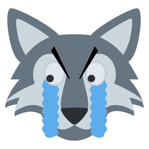 High Quality Crying Angry Eyes Wolf Blank Meme Template