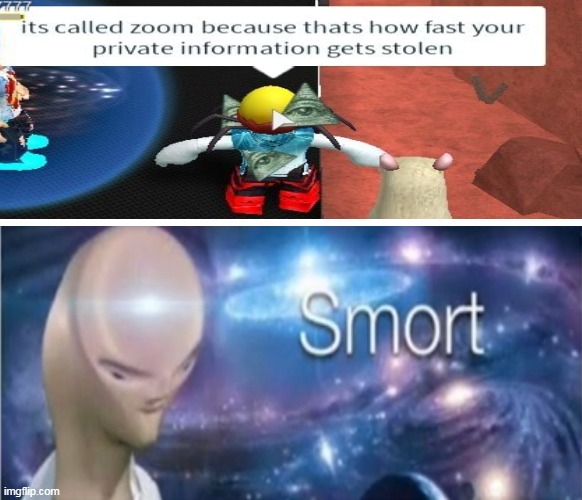 S M O R T | image tagged in memes,lol,haha,smort,roblox,zoom | made w/ Imgflip meme maker