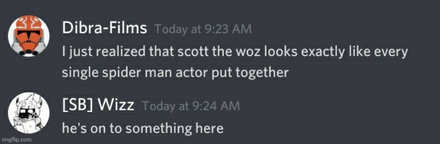 Look it up | image tagged in scott the woz,spiderman peter parker,discord | made w/ Imgflip meme maker