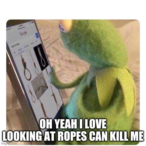 lol | OH YEAH I LOVE LOOKING AT ROPES CAN KILL ME | image tagged in funny | made w/ Imgflip meme maker