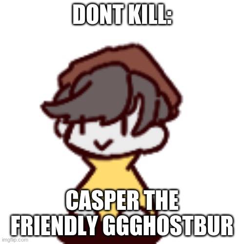 GGG | DONT KILL:; CASPER THE FRIENDLY GGGHOSTBUR | image tagged in ghostbur sitting | made w/ Imgflip meme maker