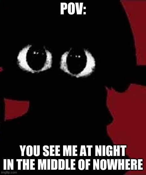 what will you do | POV:; YOU SEE ME AT NIGHT IN THE MIDDLE OF NOWHERE | image tagged in bf is mad | made w/ Imgflip meme maker