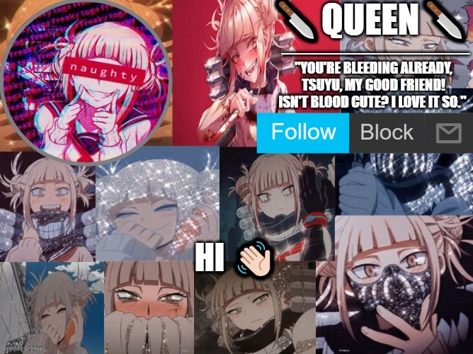 Toga temp- | HI 👋🏻 | image tagged in toga temp- | made w/ Imgflip meme maker