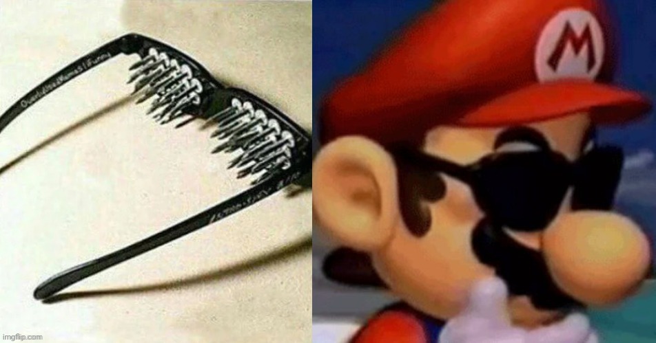 High Quality Spiked Sunglasses (Mario Edition) Blank Meme Template