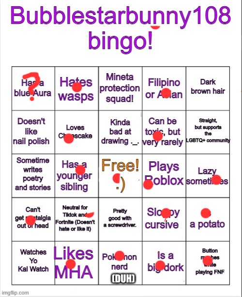 did this on mobile so it’s kinda messy | (DUH) | made w/ Imgflip meme maker