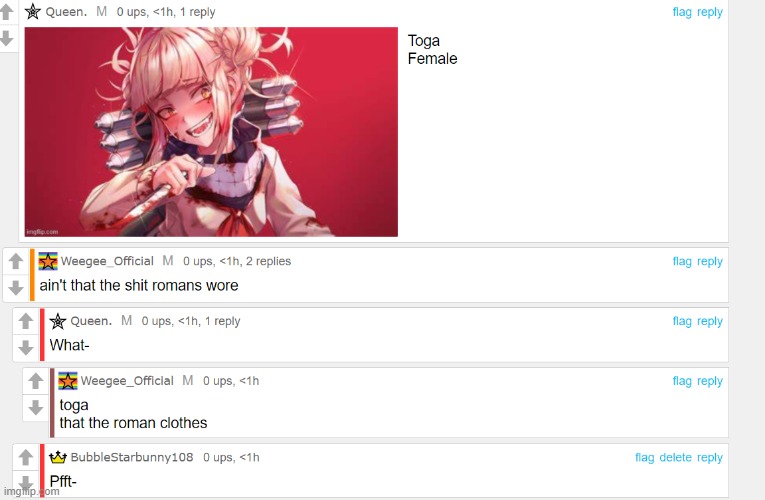 Toga: The villain from Rome | made w/ Imgflip meme maker