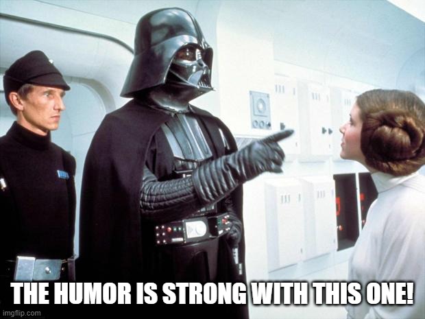 Darth Vader | THE HUMOR IS STRONG WITH THIS ONE! | image tagged in darth vader | made w/ Imgflip meme maker
