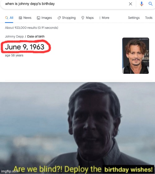 NO! WE MISSED IT! | image tagged in johnny depp,star wars,funny | made w/ Imgflip meme maker