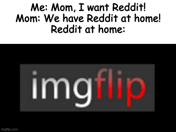 yes | Me: Mom, I want Reddit!
Mom: We have Reddit at home!
Reddit at home: | image tagged in truth | made w/ Imgflip meme maker
