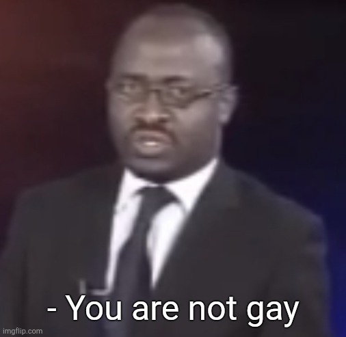 Why are you Gay | - You are not gay | image tagged in why are you gay | made w/ Imgflip meme maker